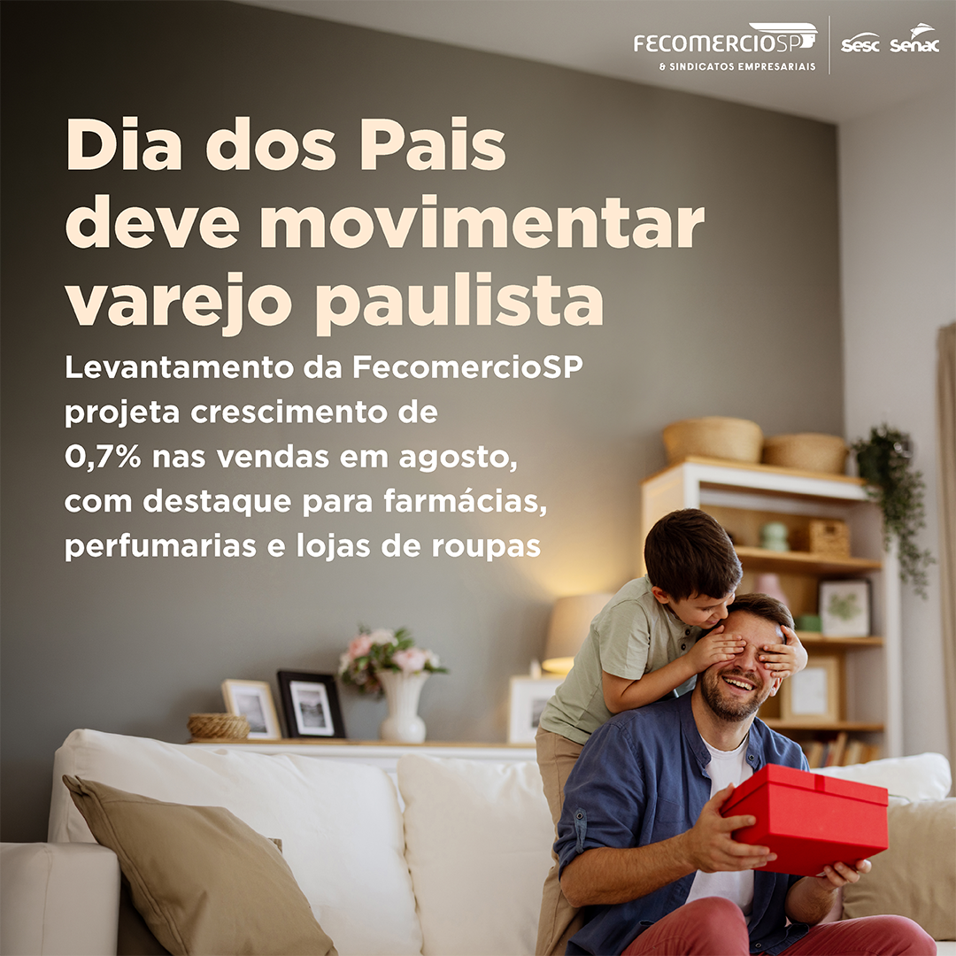 Varejo paulista espera alta tímida, de 0,7% em agosto, com vendas do Dia dos Pais, diz FecomercioSP